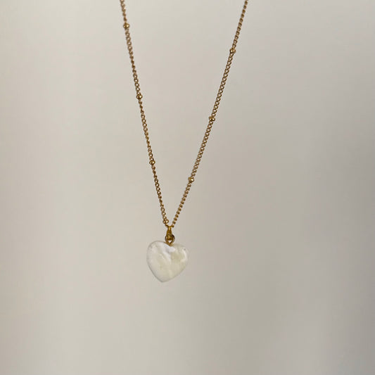 18KT Gold Plated Marble Heart Necklace