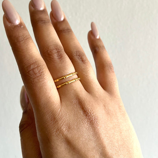 18KT Gold Plated Bamboo Ring