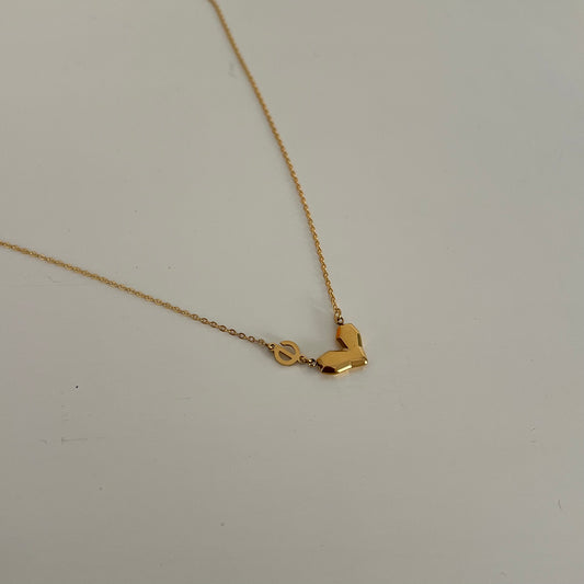18KT Gold Plated Heart and Charm Necklace