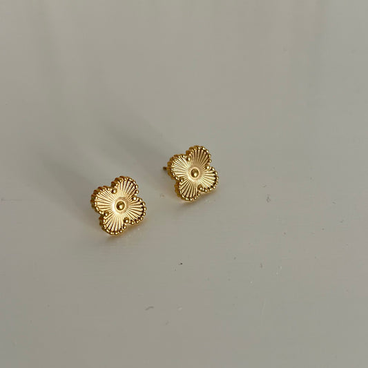 18KT Gold Plated Jaggy Clover Earrings